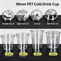 Gobelets en plastique transparent de 16 oz avec couvercles et pailles, jetables, pour café glacé, smoothies et boissons de fête