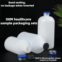 Botella de Vacuna Veterinaria de Plástico HDPE PE de 50 ml, Blanca, para Medicamentos Avícolas, con Tapón de Goma y Serigrafía