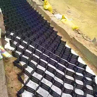 Géocellules alvéolaires en plastique HDPE Honghao pour allées et grilles de gravier TGLG-100-330, épaisseur 0,7-3 mm, pour murs de soutènement de terrasses 2-6 m