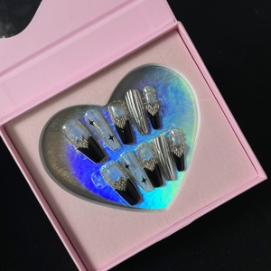 Venta caliente Lovely Handmade 3D Soft Gel Press On Nails Valentine's Nail Art Charms Nails PARA EL Día de San Valentín - Product Image 4