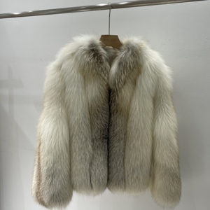 Giacca Invernale a Maniche Lunghe in Vera Pelliccia, Cappotto in Pura Pelliccia di Volpe Naturale, Cappotto Bianco da Donna in Pelliccia di Volpe Kimdo - Product Image 1