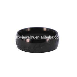 패션 스포츠 쥬얼리 유형 남성용 티타늄 야구 반지 스티칭 팬 밴드, 블랙 야구 웨딩 밴드 - Product Image 3