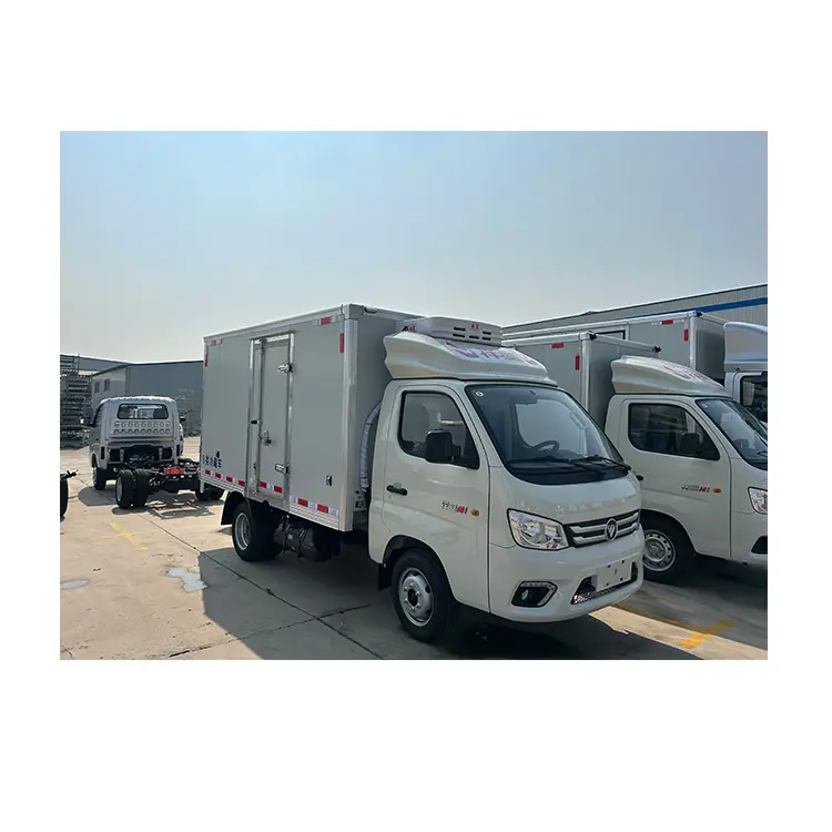 중국 FOTON 트럭 바디 써모 킹 냉장 냉동고 밴 육류 및 생선 운송용 트럭 바디
