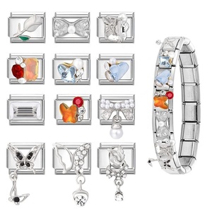 Handmade Italian Modular Charms DIY Accessories Enamel Elastic Stainless Steel Jewelry Bracelets Fashionable Charms for Women - Product Image 5