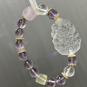 <span class=keywords><strong>Bracciale</strong></span> elegante <span class=keywords><strong>con</strong></span> perline di quarzo trasparente in ametista naturale <span class=keywords><strong>con</strong></span> <span class=keywords><strong>bracciale</strong></span> di protezione della mitologia cinese a nove code intagliato <span class=keywords><strong>volpe</strong></span> - Product Image 3