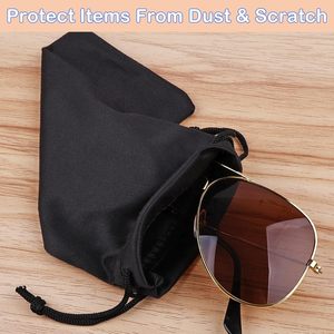 Étui à lunettes rectangulaire en microfibre Hoiny, 6 pièces, étui souple à cordon pour lunettes de soleil, 2 chiffons de nettoyage, unisexe adulte, 6-8,9 pouces - Product Image 5