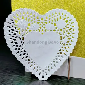 Hot Sale Papier Deckchen Gold weiß Pergament papier Runde Papier Spitze Tisch Deckchen Hochzeits dekoration Kuchen Werkzeuge Tischdecke