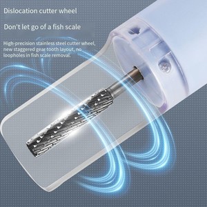 Removedor de Escamas de Pescado Eléctrico, Rueda de Corte de Acero Inoxidable, Herramientas Resistentes para Mariscos - Product Image 1