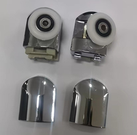 Roulettes modernes en alliage de zinc et plastique pour porte coulissante en verre, roulettes de cabine de douche pour accessoires de salle de bain