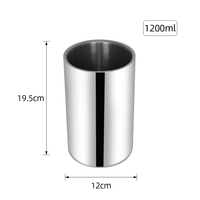 Seau à glace portable en acier inoxydable de 1,2 L, mini-seau à champagne métallique avec logo pour camping, extérieur et fêtes à domicile
