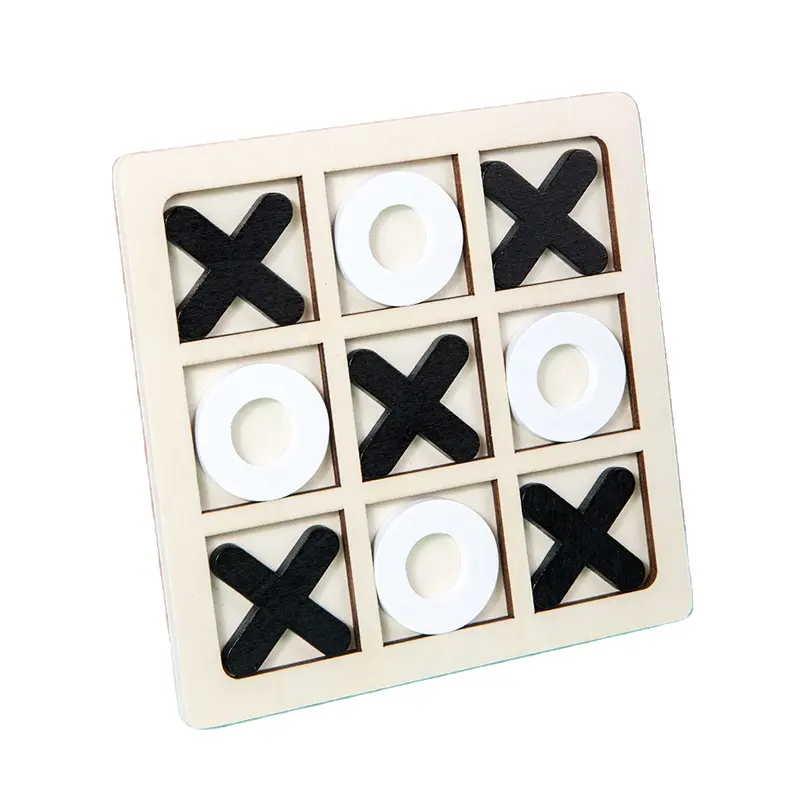 Mumoni Funny Wood Brettspiel Brain Teaser Puzzles Tic Tac Toe Spiel für die Familie