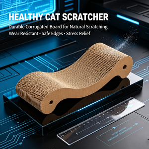 Rascador para gatos de cartón corrugado, almohadilla de rascado de cartón reciclado para afilar las uñas de los gatos - Product Image 1