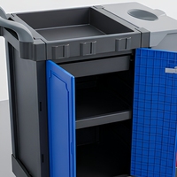 Chariot de nettoyage multifonctionnel en plastique, chariot de ménage pour hôtel, aéroport, clinique