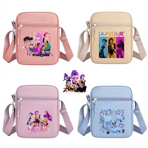 Beliebte Kpop Demon Hunters Huntrix Muster Tragetasche Nylon Personalisierte Schultertasche für Reisen Wiederverwendbare Einkaufstasche für Damen - Product Image 1