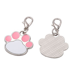 Venta al por mayor forma de garra de gato sublimación aluminio mascota Id nombre etiqueta DIY impresión personalizada en blanco perro etiqueta COLLAR COLGANTE - Product Image 5