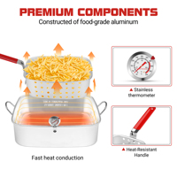 Friteuse à gaz propane d'extérieur multifonction, cuiseur à fruits de mer et friteuse profonde avec capacité de 5 et 18 litres pour équipement de restauration
