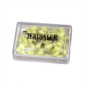 Mecrt Catholic Crucifix Luminous <b>Cross</b> Rosary Necklace Holy Soil Jerusalem Curved Needle Box Packaging for Gift Giving Jewelry - Product Image 4