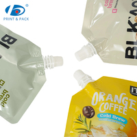 Pochettes à bec verseur personnalisées pour café glacé et jus de fruits – Sacs liquides autoportants haute barrière avec buse