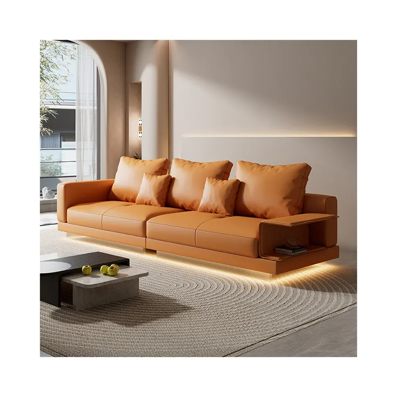 Modern yüksek kalite lüks stil İtalya tasarım kesit İtalyan lüks yeni tasarım deri kanepe oturma odası mobilya