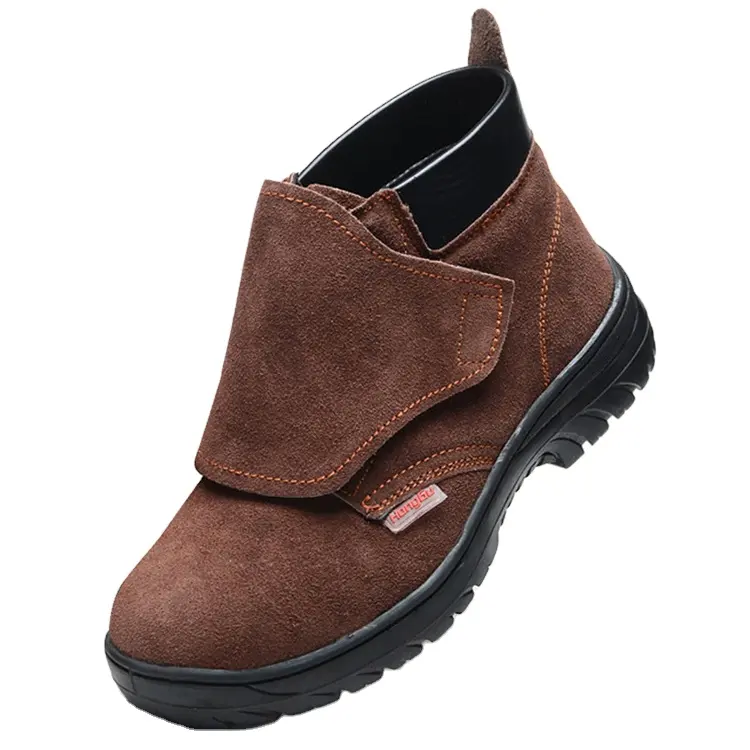 Welding Boots Protection Suede Leather Brown Safety Shoes Steel TOE Men Winter Rubber Autumn Spring Summer