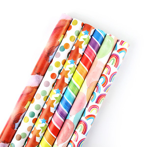 Rainbow Gift Wrapping <b>Paper</b> Large Size Rolls For Valentine's Day Birthday Craft Gift Packaging Colorful <b>Patterns</b> - Product Image 5
