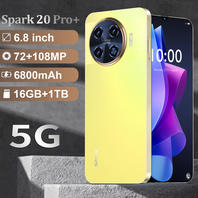 New Style Cheap Spark 20 Pro+ Clone Cell Mobile Phone Private White Label Smartphone-High-end Version
