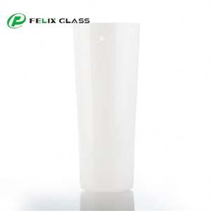 Abat-jour cylindrique en verre opale blanc personnalisé, fait main, poli, design moderne, écologique, pour suspensions intérieures - Product Image 4