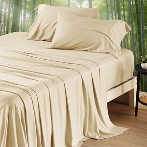 4PCs Cooling Breathable 300tc Bed Set 100% Viscose From Bamboo <b>Sheets</b> <b>Queen</b> <b>Size</b> Deep Pocket Home Hotel Use - Product Image 6