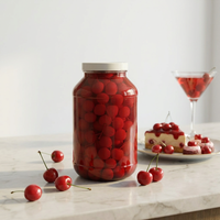 Cerises en conserve certifiées BRC avec tige, dans un sirop épais, cerises rouges Maraschino
