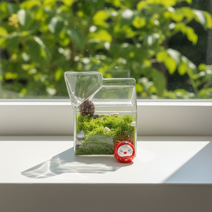 Terrario de Vidrio Transparente con Diseño de Caja de Leche, Forma Cuadrada, Florero de Mesa para Decoración de Interiores del Hogar - Product Image 3
