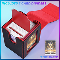 Boîte de rangement de cartes en PU de qualité supérieure étui de pont à manches simples avec fermeture à clip peut contenir plus de 100 cartes à collectionner pour