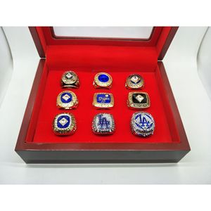 Los Angeles Dodgers Championship Rings Alloy Plated Collectible Jewelry Set In <b>Red</b> <b>Box</b> - Product Image 1