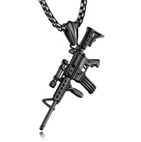 M4A1 couleur dorée en forme de pistolet pendentif Punk Gun Style mâle armes collier pour hommes corrente masculina bijoux