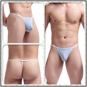 Caleçon de nuit pour homme en soie glacée ultra-fine et douce, coupe U, string taille basse, sexy, en nylon respirant et frais, avec poche de maintien - Product Image 5