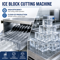 Machine industrielle de découpe horizontale de blocs de glace en acier inoxydable avec lame de scie haute vitesse, capacité de 1000 kg