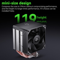 Ventilateur de refroidissement CPU SNOWMAN 9cm, tour simple, haute silenciosité, 4 caloducs, PWM 4 broches, sans LED, roulement fluide, cuivre aluminium, noir