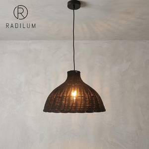 Lámpara <span class=keywords><strong>Colgante</strong></span> LED de Mimbre Tejido de Ratán, Altura Ajustable, Estilo Boho Chic, para Sala de Estar, Comedor, Cafetería, Restaurante, Popular - Product Image 1