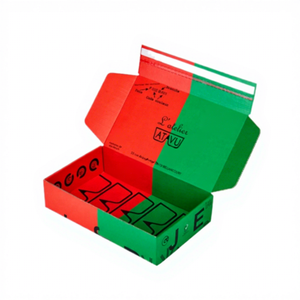 Boîtes en carton ondulé personnalisées imprimées CMJN, à fermeture rapide, auto-adhésives, faciles à déchirer, pour expédition postale, avec bande adhésive - Product Image 1