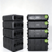 Boîtier en plastique PE économique, profondeur moyenne 26/39/50 cm, hauteur 2/3/4/6U, montage en rack standard