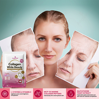 AegleWell Collagen White Beauty Caplets 270 comprimés, approvisionnement de 90 jours, peptides de collagène marin, glutathion, L-cystine, vitamine C, beauté de la peau