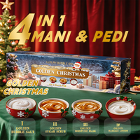 Kit de Pédicure Spa Bulle Dorée de Noël 4 Étapes – Ensemble de Luxe pour Soin des Pieds et Peau, Idéal pour Salons de Manucure et Fournitures de Spa
