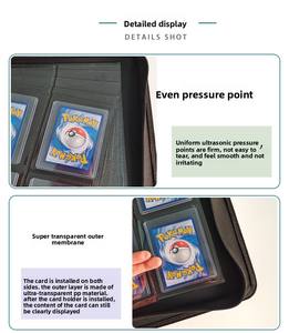 Carpeta de tarjetas coleccionables de 9 bolsillos de cuero PU Carpeta de tarjetas Toploader para álbumes de fotos Pokemo Yu-Gi-Oh MTG <span class=keywords><strong>Top</strong></span> Loader - Product Image 3