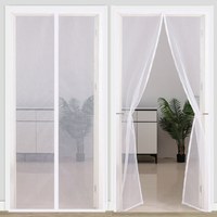 Moustiquaire magnétique pleine cadre moderne de haute qualité pour porte, installation facile, adhésive, en fibre de verre, lavable, écran souple