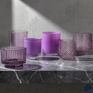 Gobelets à bougies en verre côtelés à rayures verticales de luxe personnalisés de 8 oz, 10 oz, 12 oz avec couvercle en bambou pour la fabrication de bougies parfumées - Product Image 1