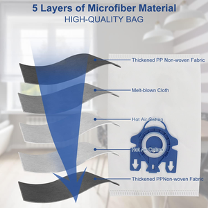 Sacs de rechange 3D Airclean GN compatibles avec l'<span class=keywords><strong>aspirateur</strong></span> <span class=keywords><strong>Miele</strong></span> Classic C1, Complete C1, Complete <span class=keywords><strong>C2</strong></span>, S227Series Lot de 6 - Product Image 6
