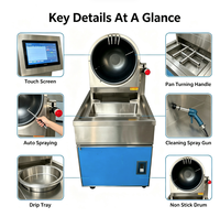 Robot de cuisine intelligent multifonction HN QDMECH pour nouilles frites, cuiseur à gaz rotatif, machine à wok automatique