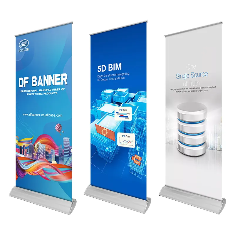 Goede Selling Brede Basis Goedkope Prijs Flex Wind Weerstand Legering Bases Luxe Roll Up Banner Stand