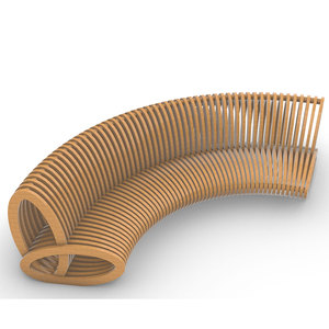 Y517 canapé incurvé banc moderne tranche de bois comptoir tabouret Commercial intérieur-extérieur Art chaise école hôpital - Product Image 4