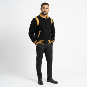 Chaqueta Varsity de Béisbol para Hombre con Cuello Alto y Mangas Recubiertas, Logotipos Personalizados, Chaqueta Varsity Escolar al por Mayor - Product Image 1