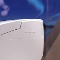 Nouvel arrivage : Siège de toilette électrique chauffant autonettoyant intelligent avec télécommande, cuvette carrée, siphon en S, chasse d'eau automatique et bidet intégré